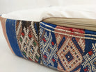 Vintage Berber Kilim Square Pouf – Authentic Moroccan Blue Ottoman & Boho Floor Pillow MoroccanBazzArts