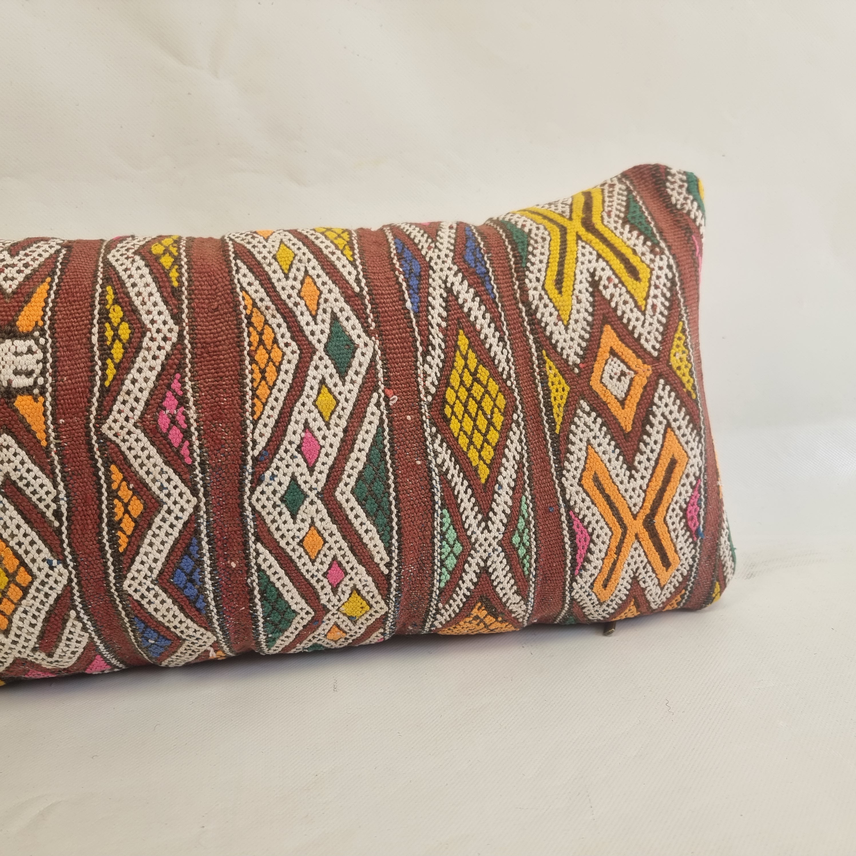 Authentic Moroccan Lumbar Pillows | Handmade Berber Kilim Cushion Covers | Boho Tribal Throw Pillows | Earthy Vintage Decor MoroccanBazzArts