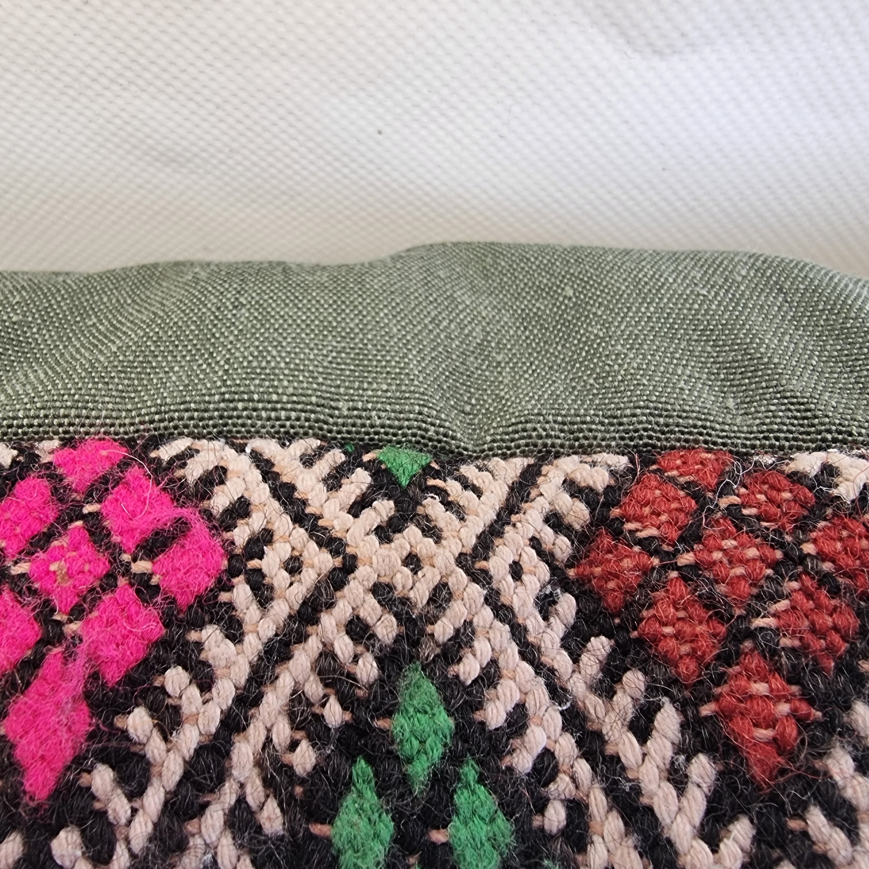 Handwoven Moroccan Kilim Lumbar Pillow Cover (13" x 22") – Colorful Geometric Boho Cushion MoroccanBazzArts