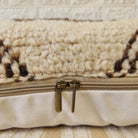 Authentic Moroccan Wool Lumbar Pillow Cover 35x70 cm | Natural Azilal Geometric Cushion | Boho handwoven Throw Pillow Case MoroccanBazzArts