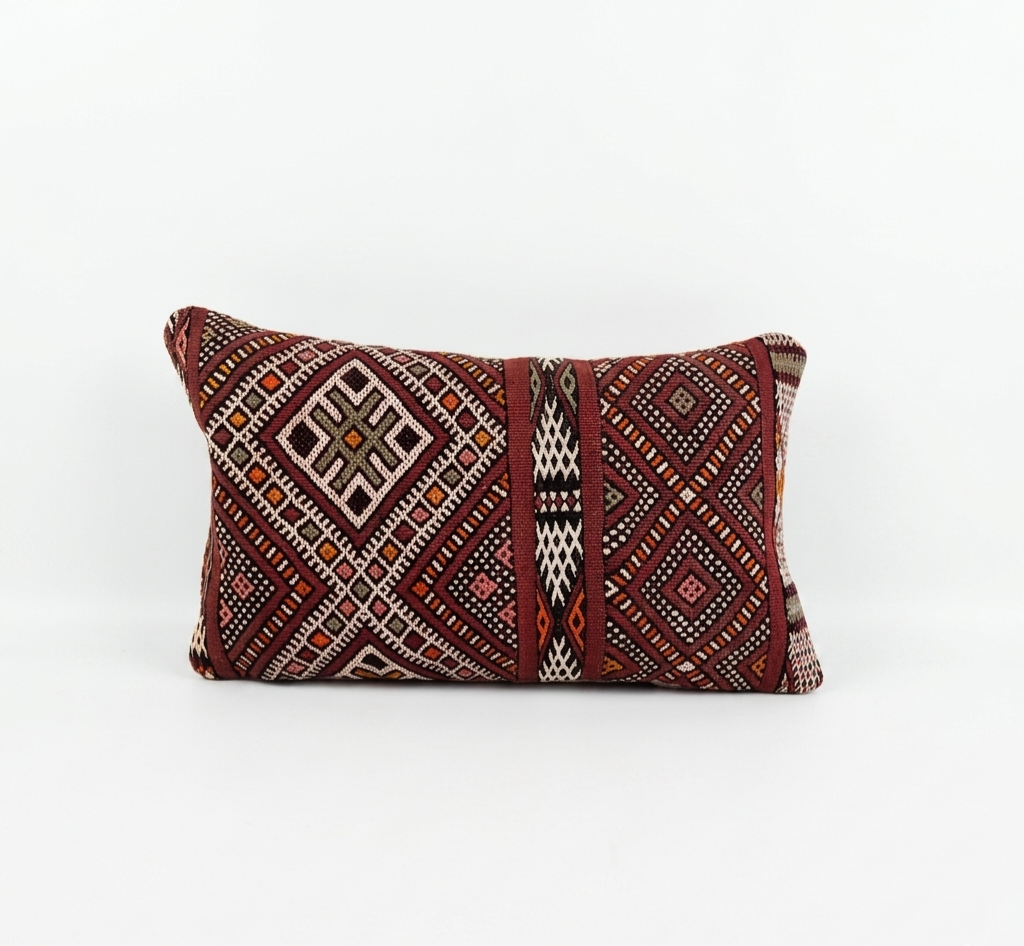 Authentic Moroccan Kilim  Pillow Cover | Vintage Berber Handmade Wool Cushion | Earthy Boho Throw Pillow | Rustic Tribal Home Decor MoroccanBazzArts