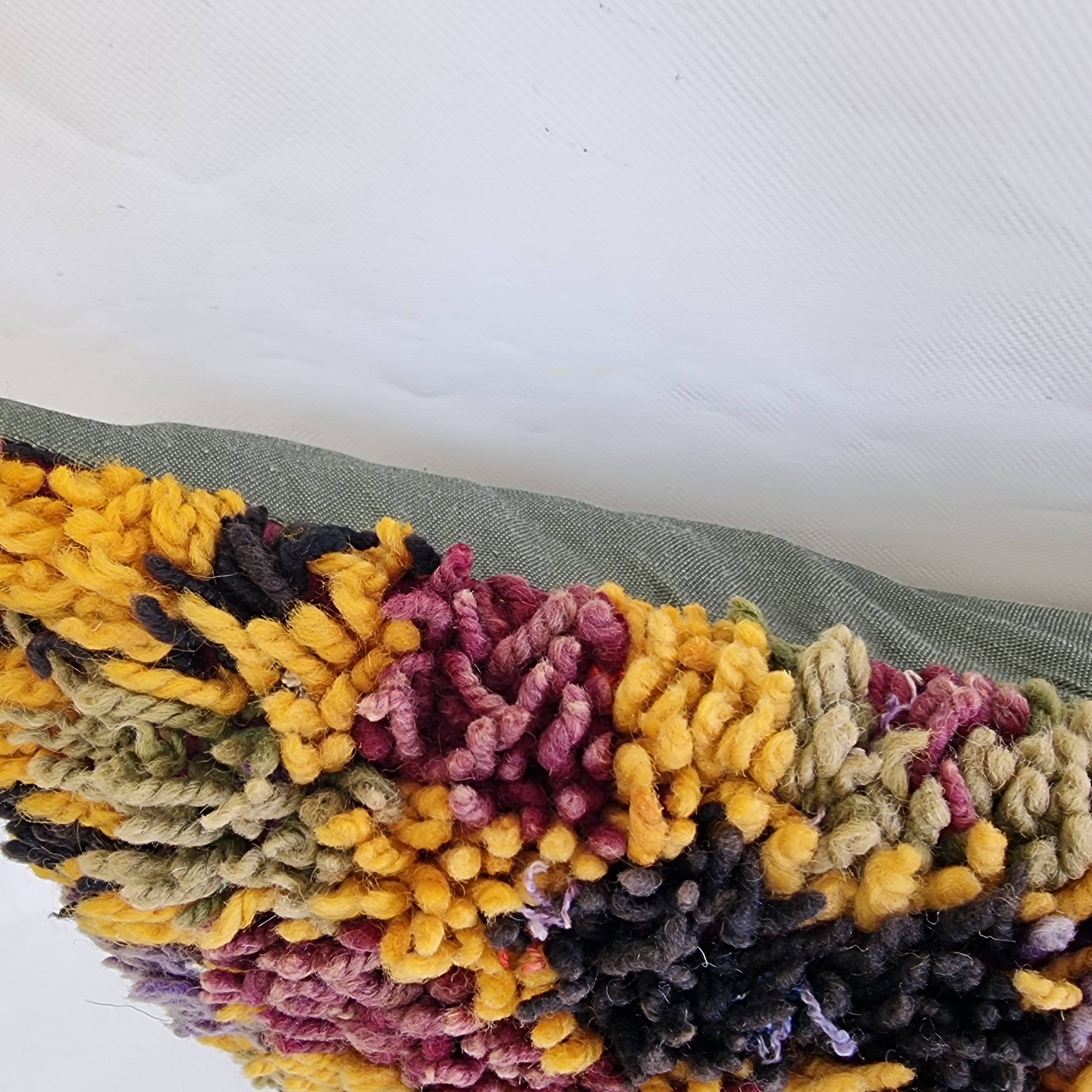 Authentic Aït Bou Ichaouen Berber Lumbar Pillow | Vintage Hand-Knotted Wool | 14" x 25" MoroccanBazzArts