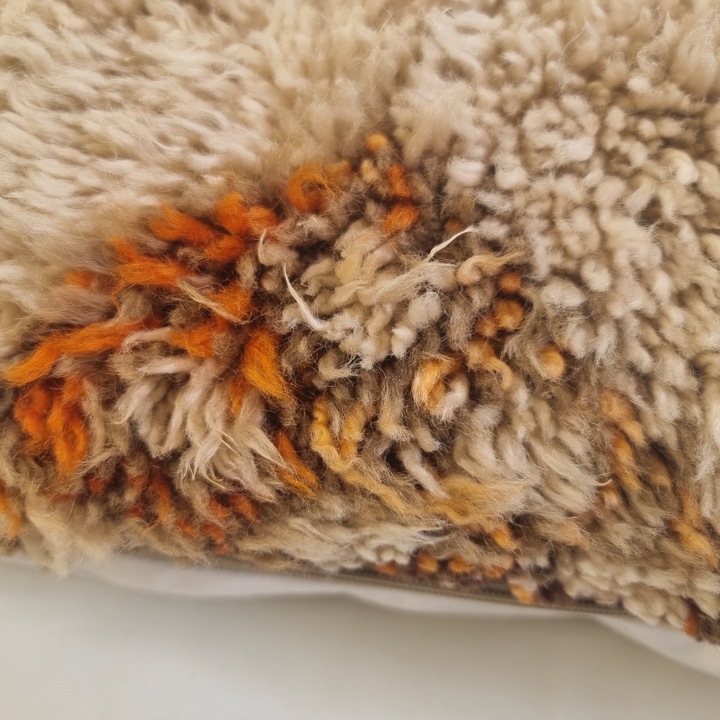 Vintage Beni Ourain Wool Pillow Cover | 16" x 25" MoroccanBazzArts