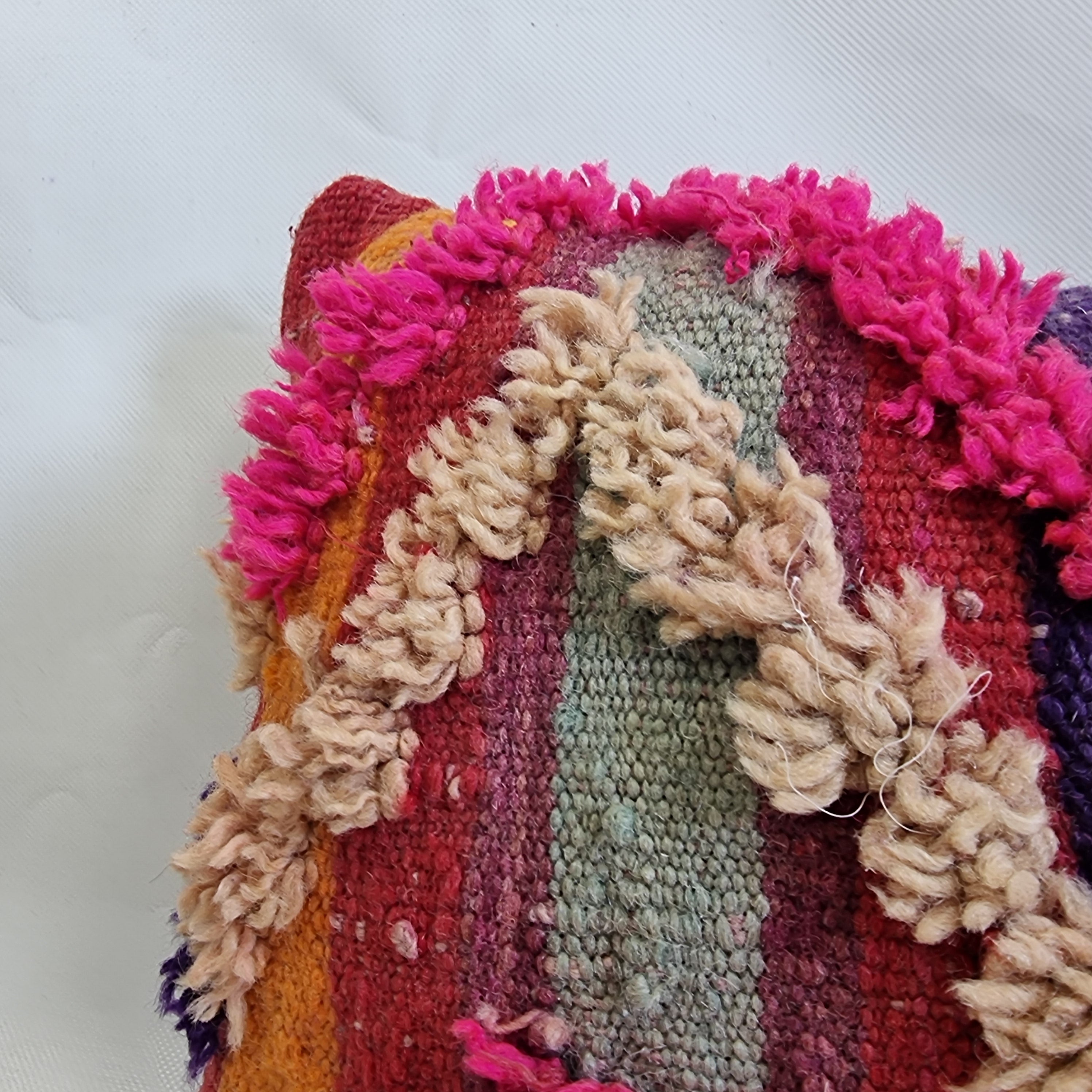 Vintage Authentic Talsint Lumbar Pillow Cover 13"x31" | Colorful Moroccan Berber knotted Cushion | Handmade Boho Decor MoroccanBazzArts