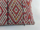 12x24 Vintage Moroccan Kilim Lumbar Pillow Cover | Authentic Geometric zayan Cushion | Red Handwoven Boho & Warm Minimalist Home Decor MoroccanBazzArts