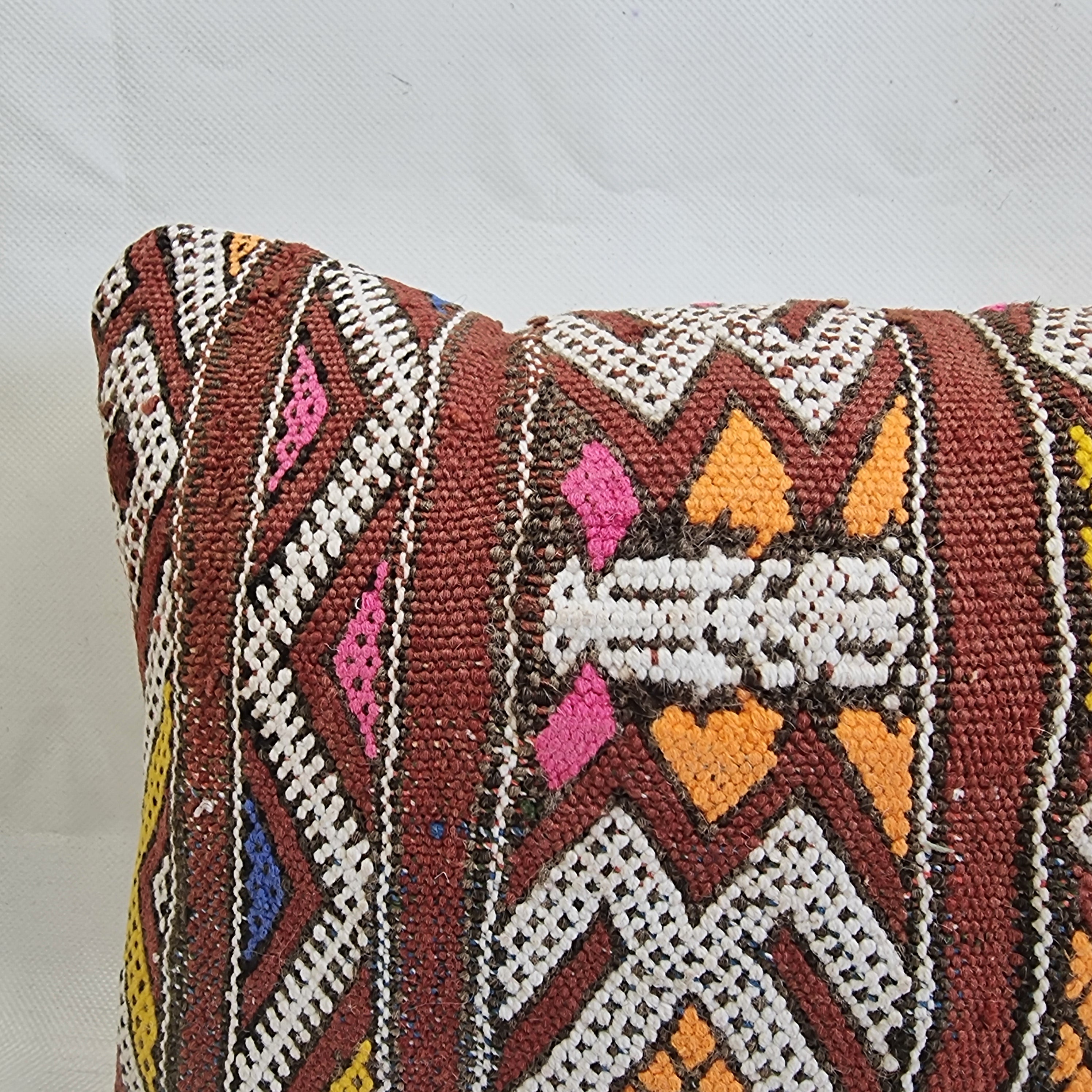 Authentic Moroccan Lumbar Pillows | Handmade Berber Kilim Cushion Covers | Boho Tribal Throw Pillows | Earthy Vintage Decor MoroccanBazzArts