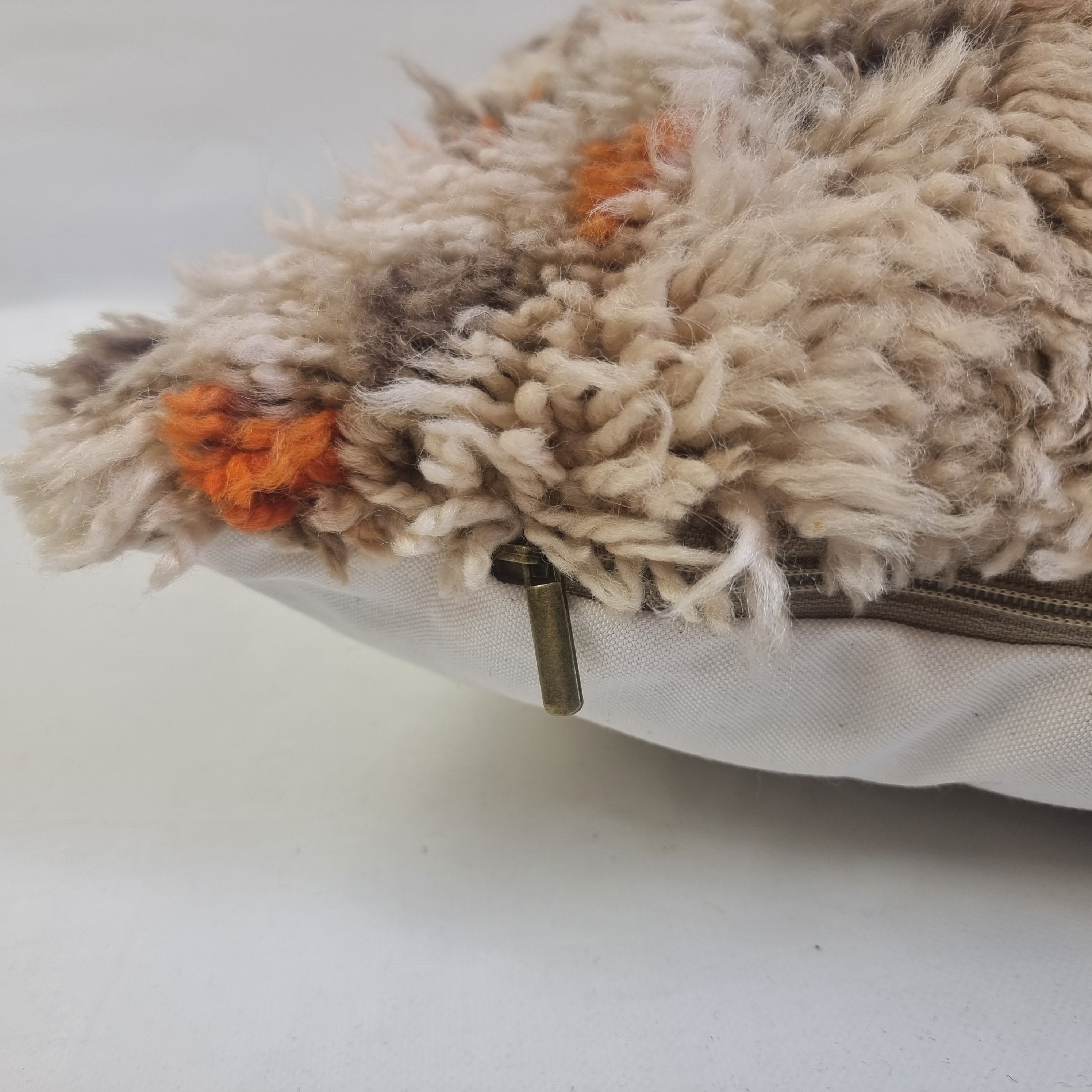 Vintage Beni Ourain Wool Pillow Cover | 16" x 25" MoroccanBazzArts