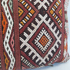 Authentic Moroccan Kilim Lumbar Pillow Cover 12x22" | Burgundy Geometric Boho Cushion | Handwoven Berber Tribal Throw Pillow 32x58cm MoroccanBazzArts