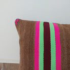 Set of 3 Vintage Boujaad Kilim Lumbar Pillow Covers 38x60 cm | Handwoven Brown Wool MoroccanBazzArts