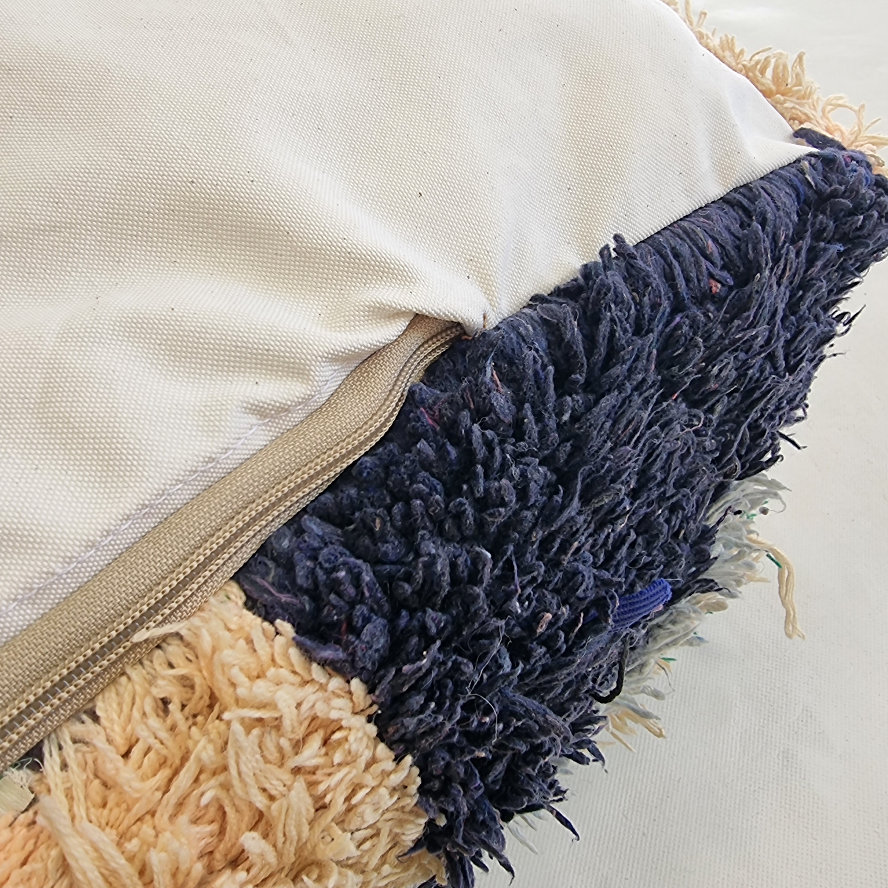 Colorful Vintage Berber Floor Cushion | Upcycled Handloomed Cotton Pouf | Boho Moroccan Seating MoroccanBazzArts