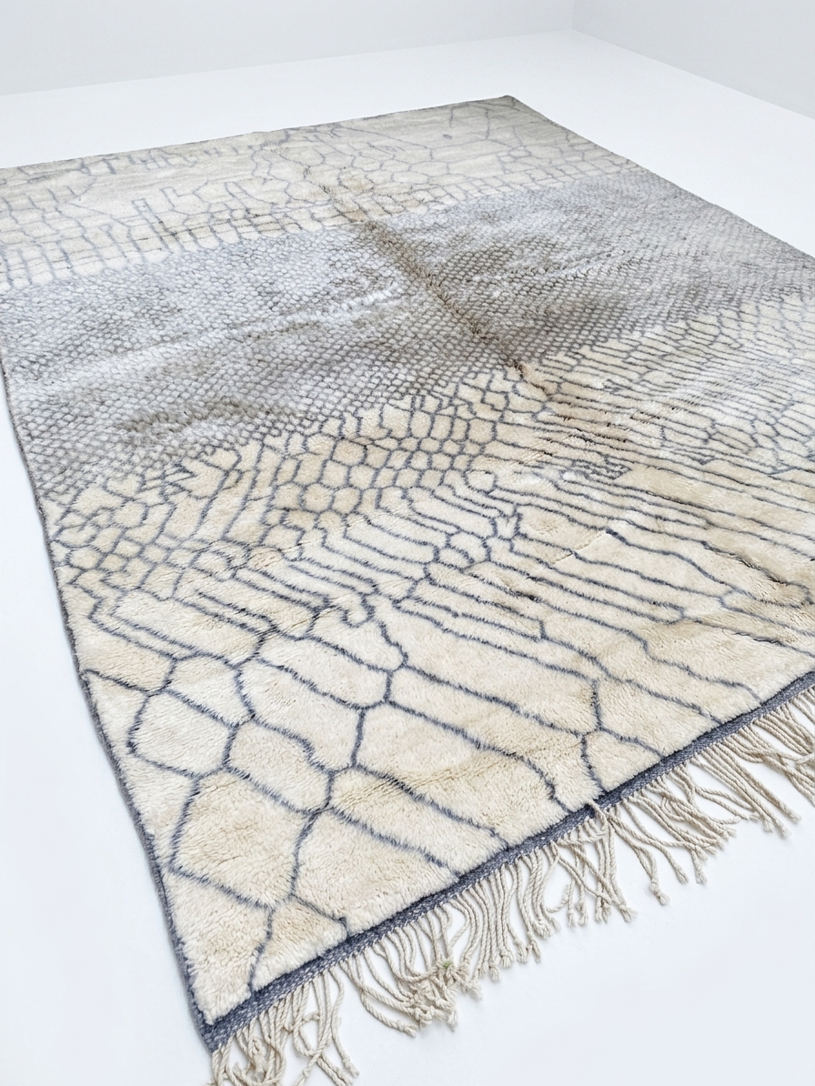 Custom made Moroccan Beni Mrirt Rug: Hand-Knotted Berber Wool Carpet for Boho Home Decor MoroccanBazzArts