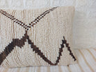 Set of 2 Vintage Azilal Moroccan Rug Pillows | 40x60 cm Ivory & Brown Undyed Wool Cushion Covers | Authentic Boho Lumbar Pillow Covers MoroccanBazzArts