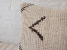Set of 2 Vintage Azilal Moroccan Rug Pillows | 40x60 cm Ivory & Brown Undyed Wool Cushion Covers | Authentic Boho Lumbar Pillow Covers MoroccanBazzArts