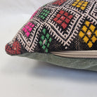 Handwoven Moroccan Kilim Lumbar Pillow Cover (13" x 22") – Colorful Geometric Boho Cushion MoroccanBazzArts