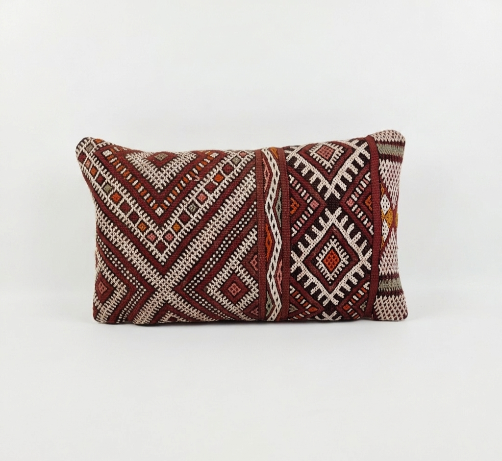 Authentic Moroccan Kilim  Pillow Cover | Vintage Berber Handmade Wool Cushion | Earthy Boho Throw Pillow | Rustic Tribal Home Decor MoroccanBazzArts