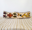 Authentic Talsint Moroccan Wool Lumbar Pillow Covers - Set of 2 (28x60 cm) | Handwoven Berber Cushion | Warm Minimalist Boho Decor MoroccanBazzArts