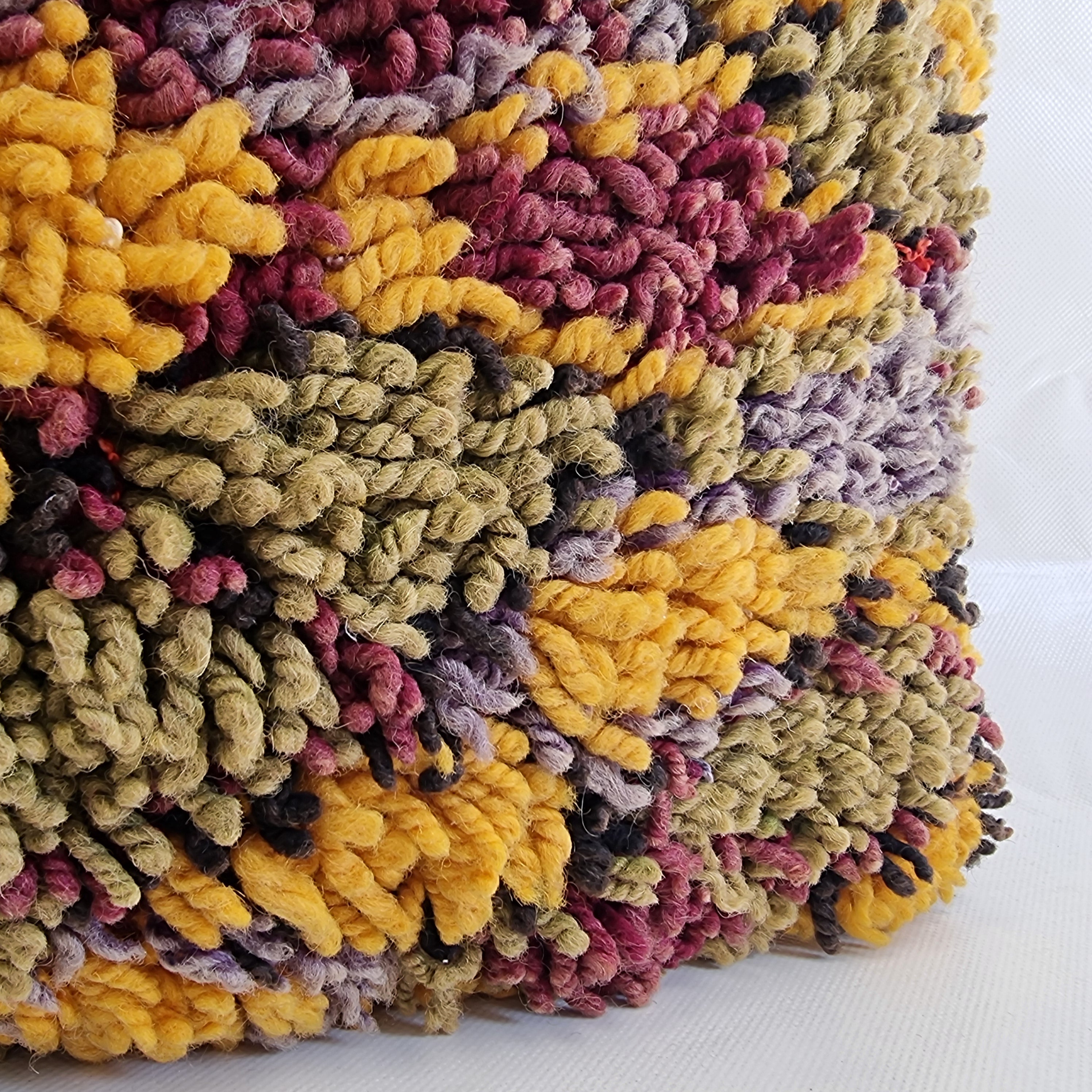 Authentic Aït Bou Ichaouen Berber Lumbar Pillow | Vintage Hand-Knotted Wool | 14" x 25" MoroccanBazzArts