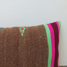 Set of 3 Vintage Boujaad Kilim Lumbar Pillow Covers 38x60 cm | Handwoven Brown Wool MoroccanBazzArts