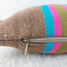 Set of 3 Vintage Boujaad Kilim Lumbar Pillow Covers 38x60 cm | Handwoven Brown Wool MoroccanBazzArts