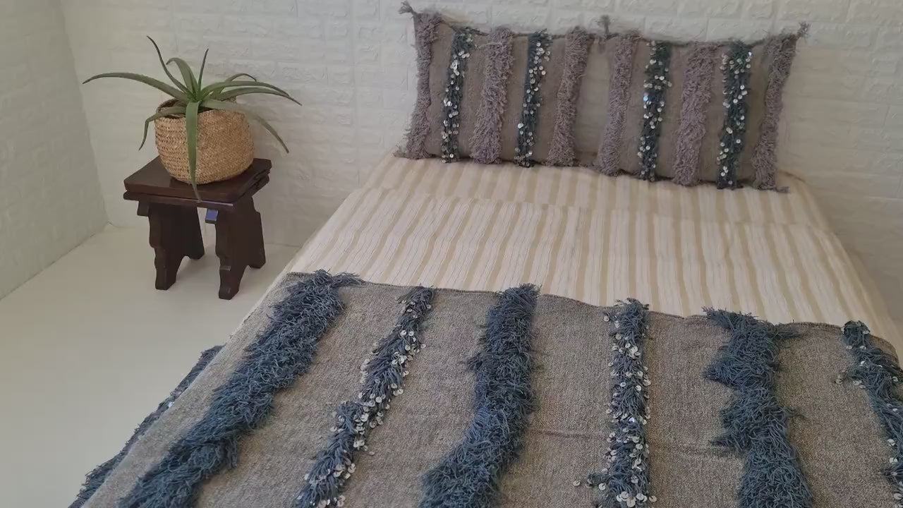 Gray Moroccan Blanket 