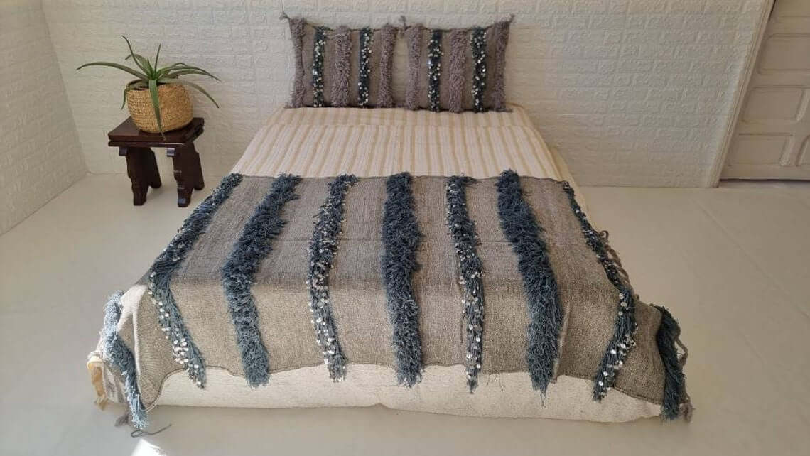 Gray Moroccan Blanket 