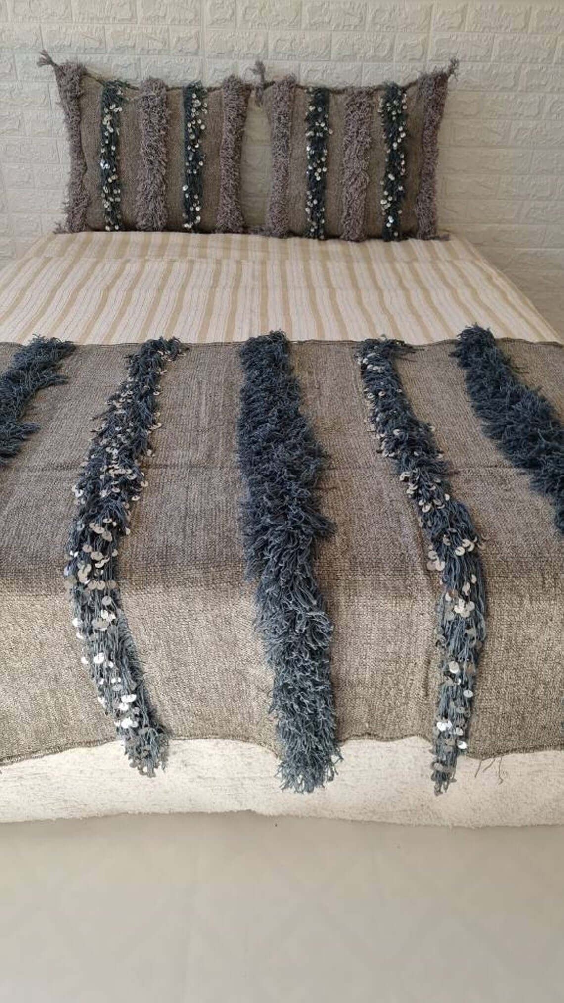 Gray Moroccan Blanket 